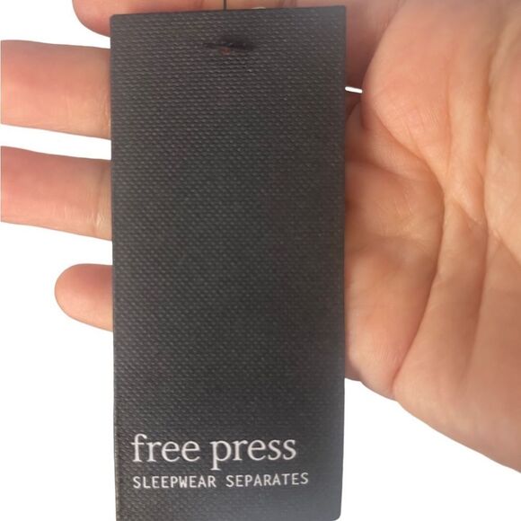 Free Press pj top loungewear blue w snowflake extra soft mat sz M w bonus pants - Picture 6 of 11